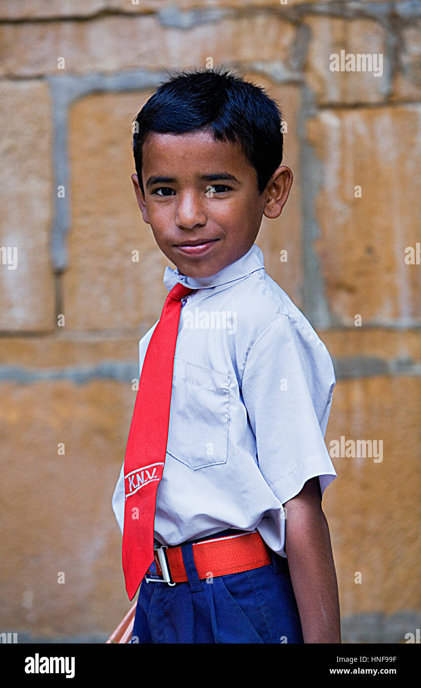 Child in school uniform,Jaisalmer, Rajasthan, India Stock Photo Alamy