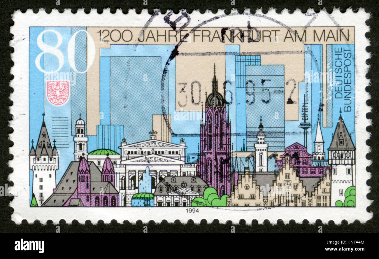 Postage stamp printed in Germany, 1200 нуфкы Frankfurt am Main Stock Photo Alamy