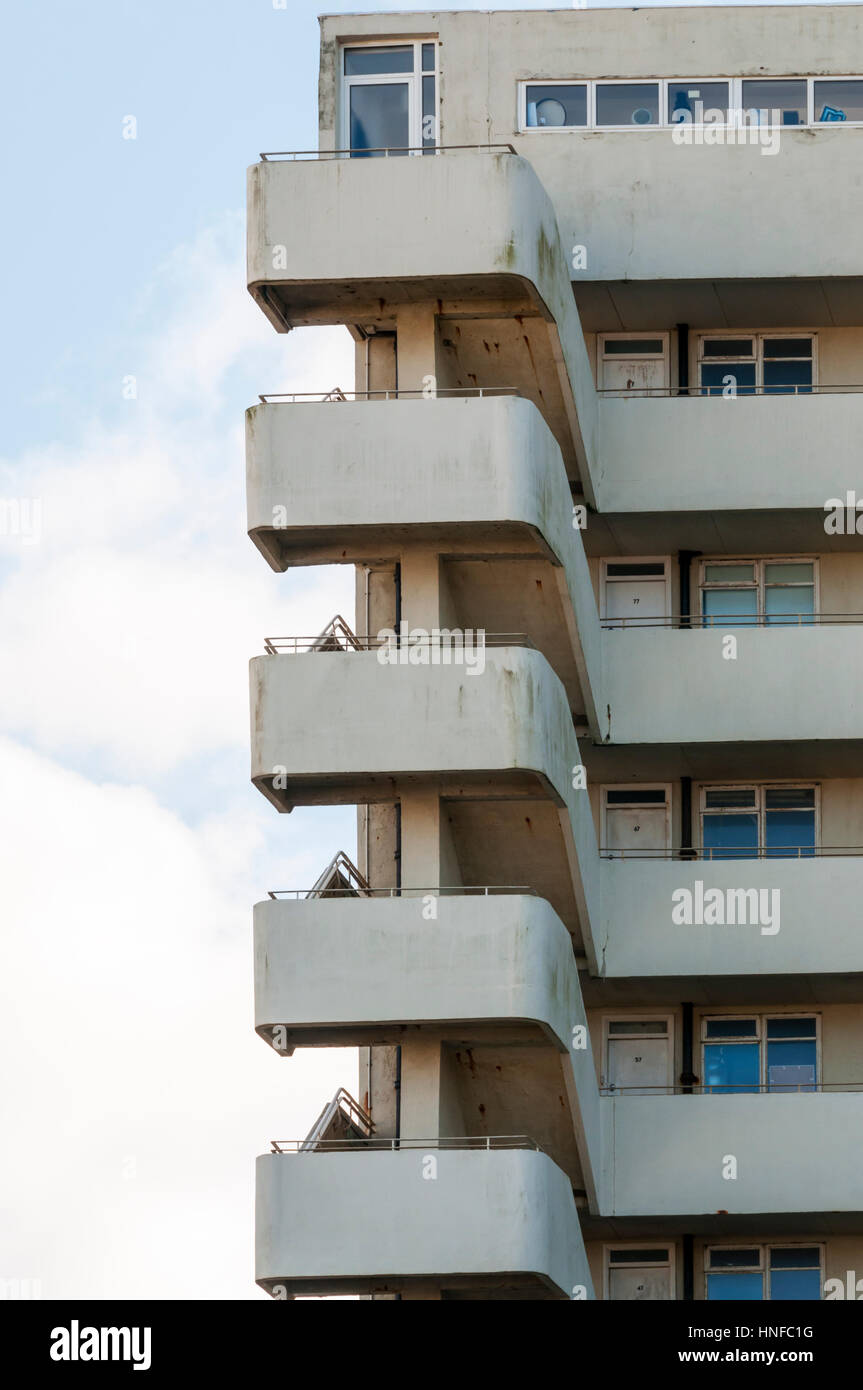 The modernist flats Embassy Court in King's Road on Brighton seafront