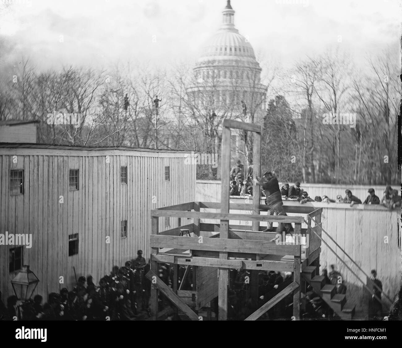 HENRY WIRZ (1823-1865)  Confederate officer and Commander of Andersonville Prison in Georgia is executed at the Old Capitol Prison , Washington, 10 November 1865 Stock Photo