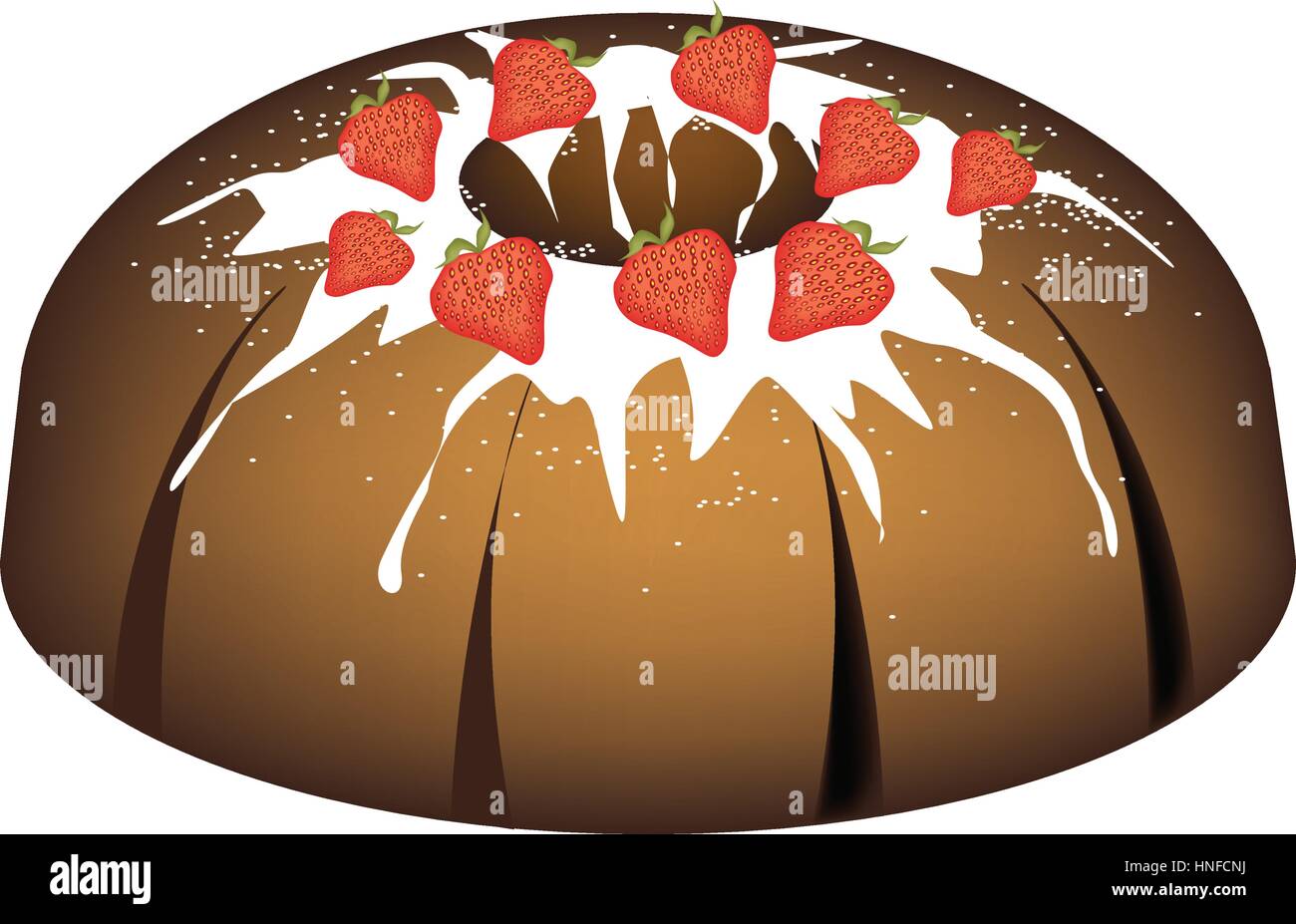 Strawberry Bundt Cake or Traditional Big Round Banana Cake with Hole Inside  and Mirror Glaze Coatingfor Holiday Dessert Isolated on White Background  Stock Vector Image & Art - Alamy