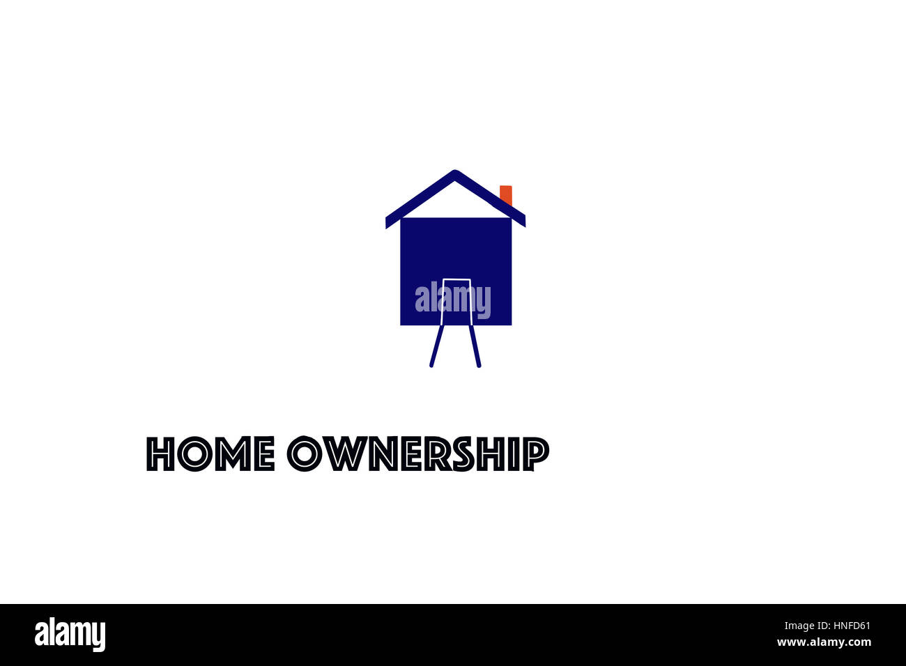 An concept illustration of a house with the words, Home Ownership.  Cutout. Stock Photo