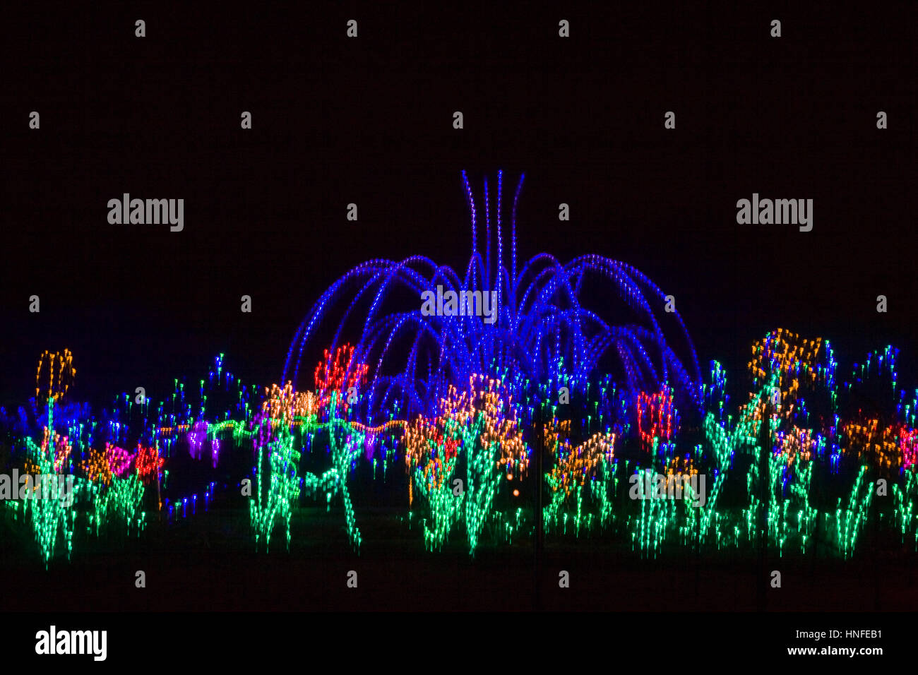Fountain At Meadowlark Botanical Gardens Winter Walk Of Lights
