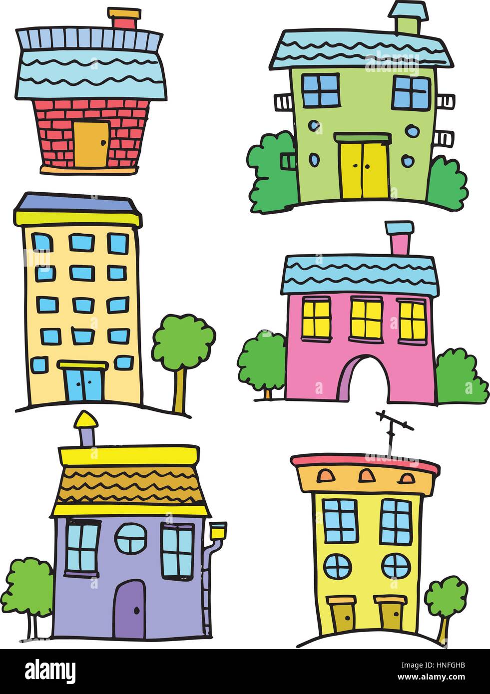 Illustration vector of house colorful set collection Stock Vector Image ...
