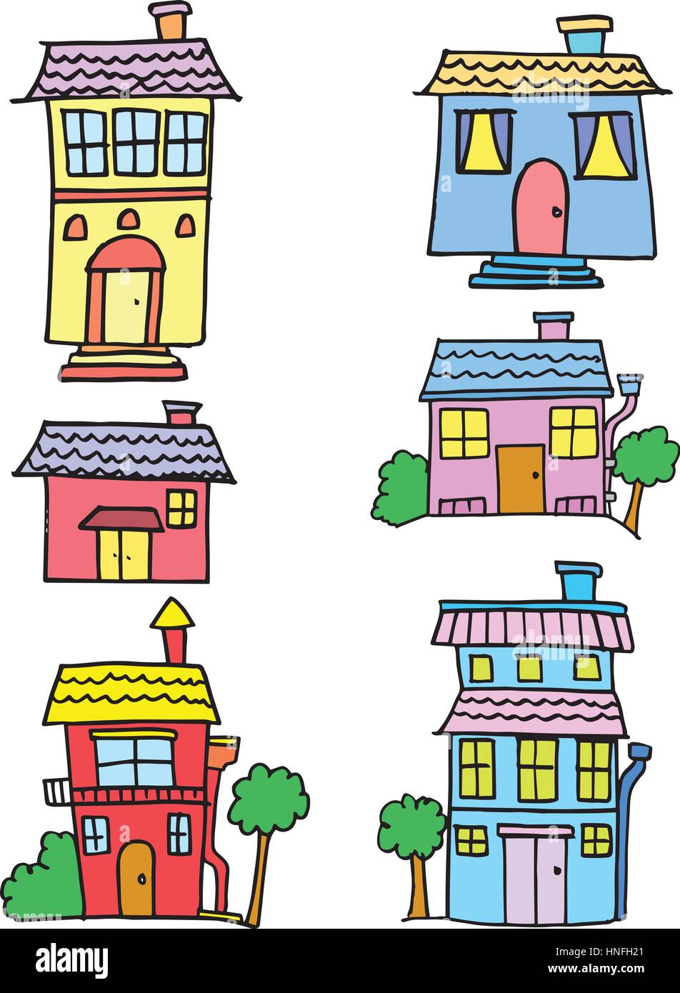 Vector illustration of house colorful set collection Stock Vector Image ...