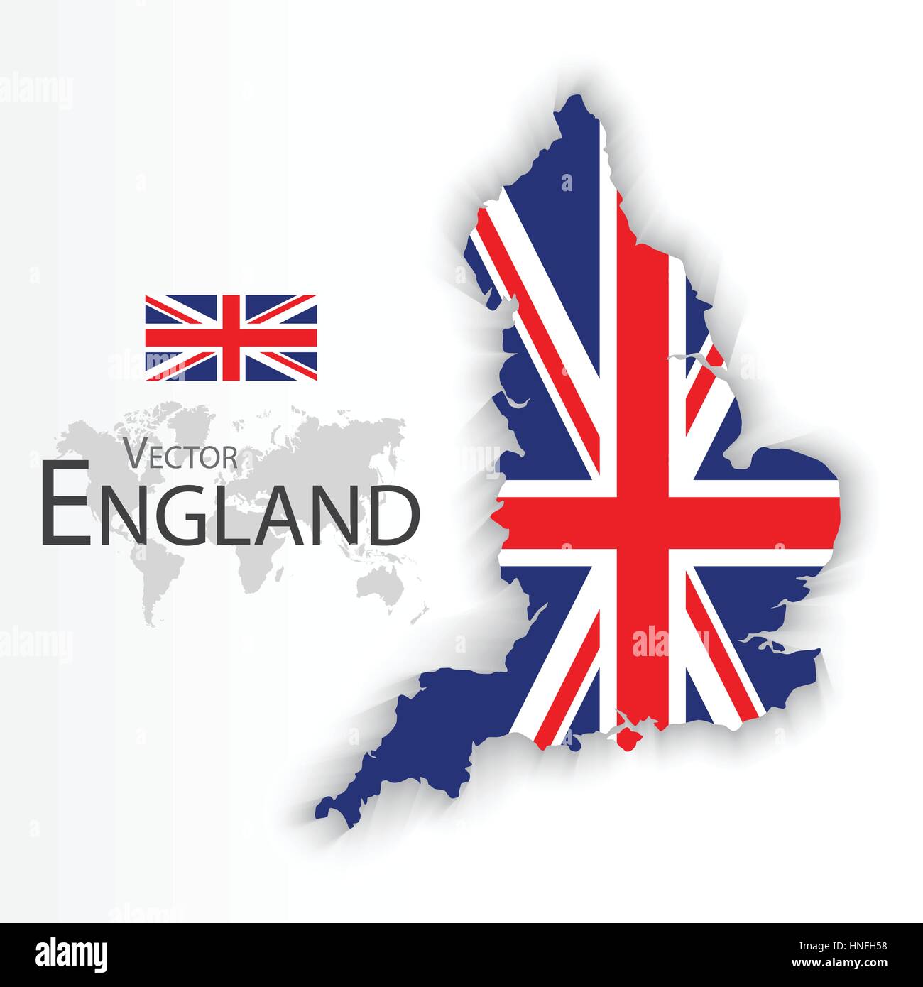 England flag and map ( United Kingdom of Great Britain ) ( combine flag and map ) ( Transportation and tourism concept ) Stock Vector