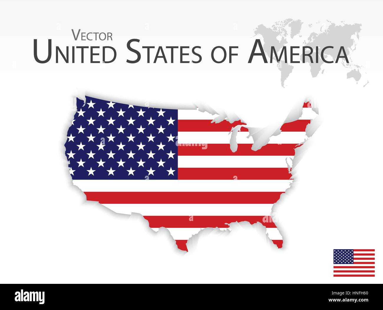 United States of America ( map and flag ) Stock Vector