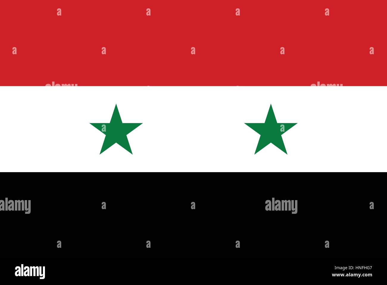 Official vector flag of Syria . Syrian Arab Republic . Stock Vector