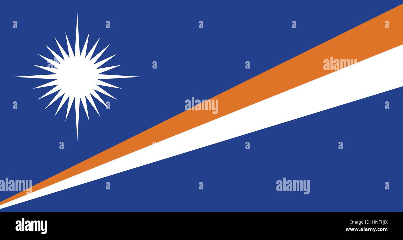Official vector flag of Marshall Islands . Republic of the Marshall Islands . Stock Vector