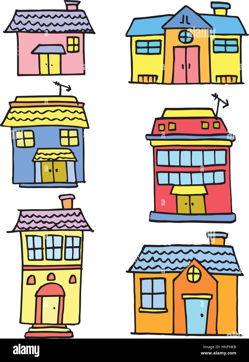 Vector illustration of house set various collection stock Stock Vector ...