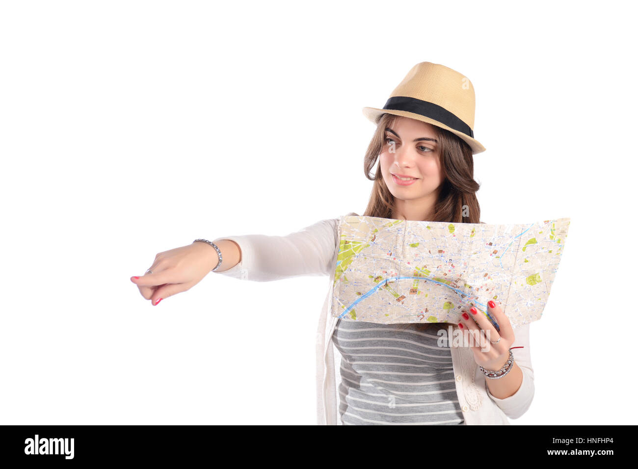 Lady reading a map hi-res stock photography and images - Alamy