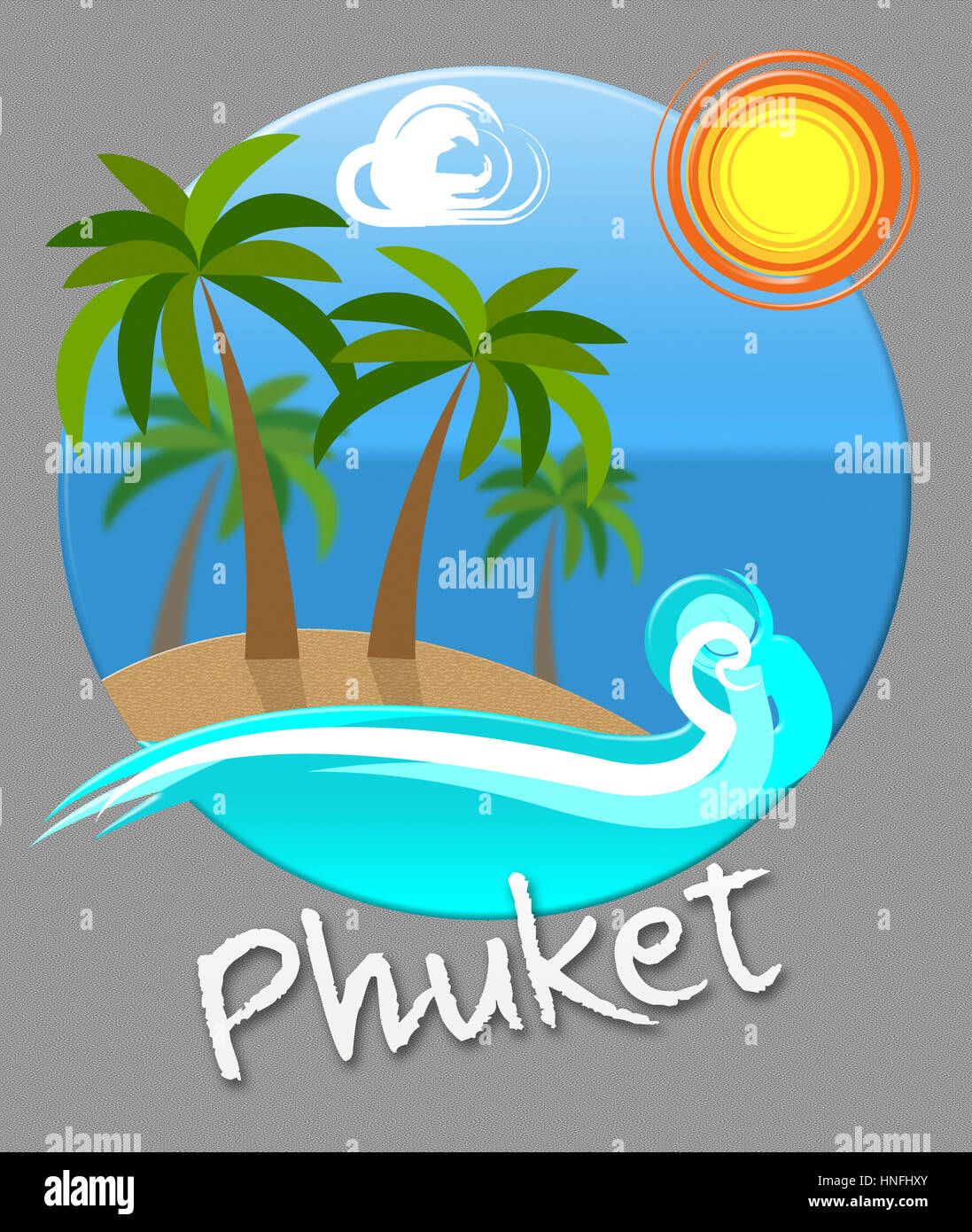 Phuket Holiday Trees And Beach Shows Vacation Leave In Thailand Stock Photo