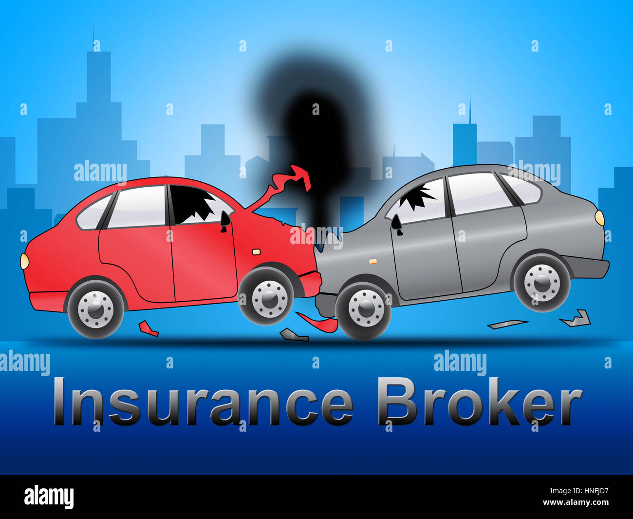 Insurance Broker Crash Shows Car Policy 3d Illustration Stock Photo Alamy
