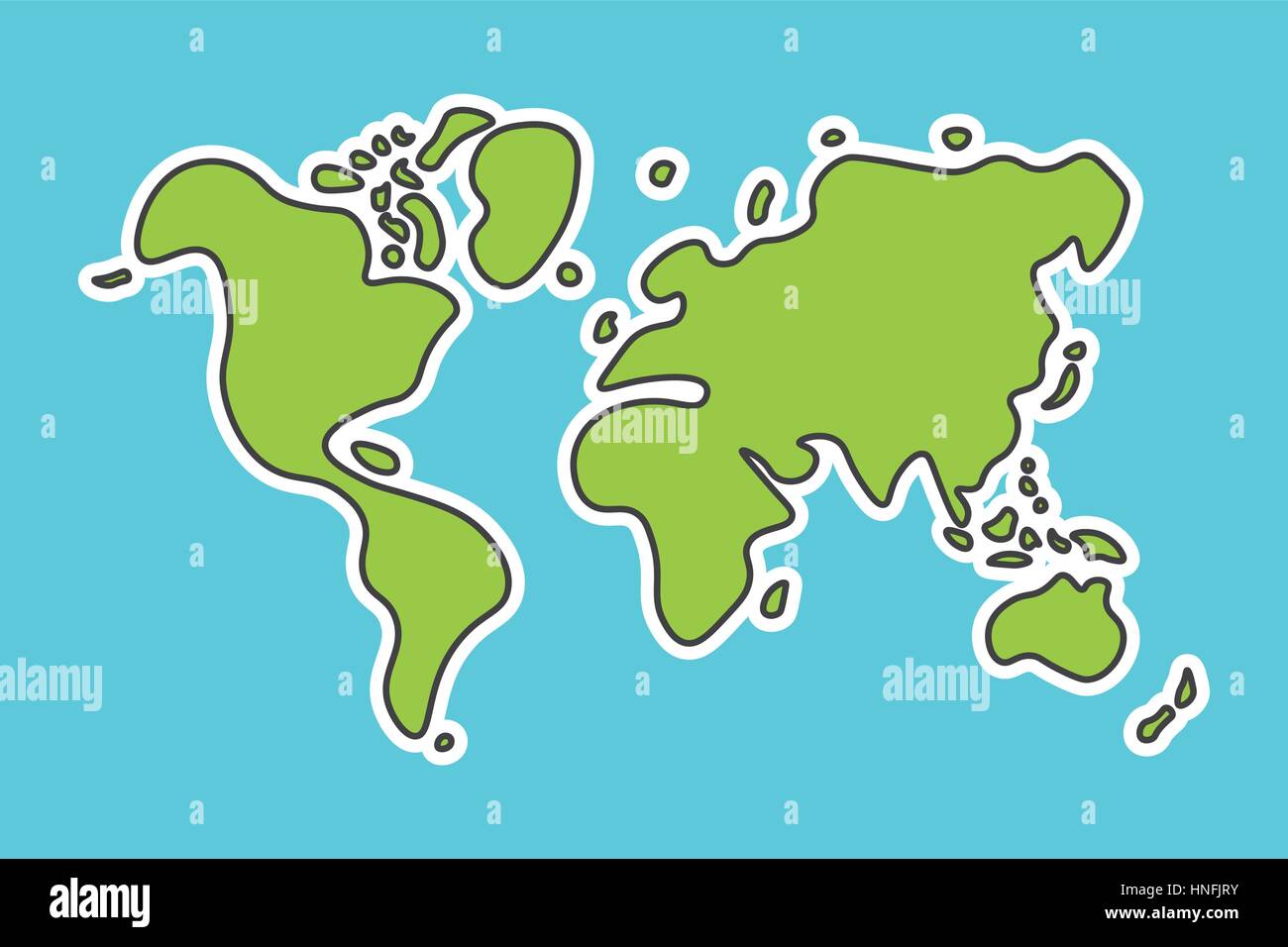 Simple Map Of The World For Kids Doodle Style World Map Look Like Children Craft Painting HNFJRY 