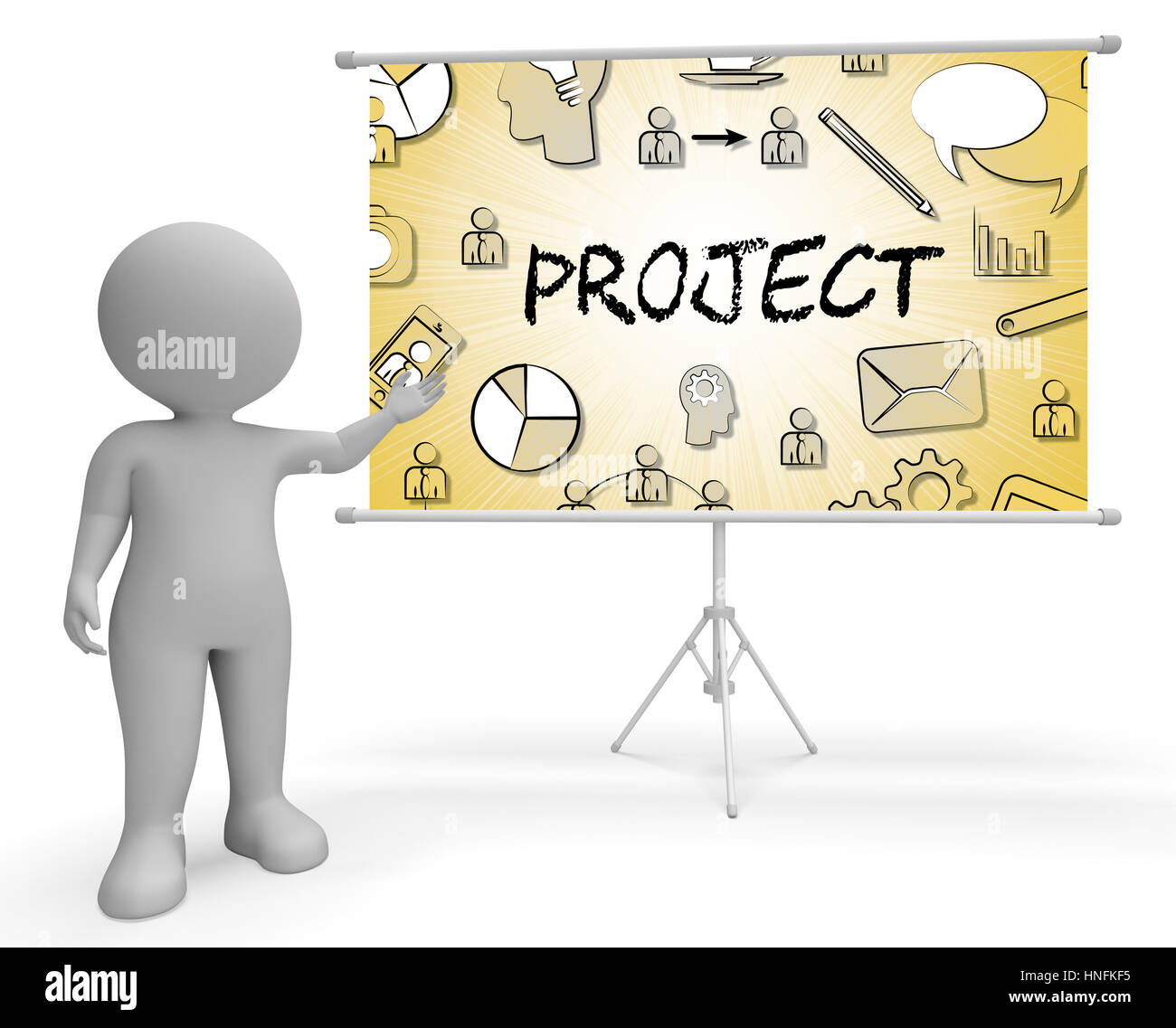 Project Icons Sign Representing Task Plan Or Programme 3d Rendering ...