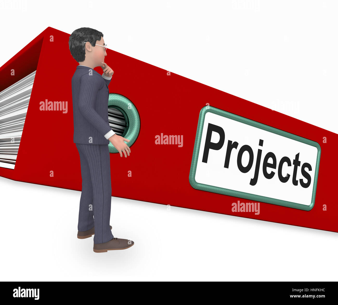 Projects Folder Meaning Mission Scheme And Document 3d Rendering Stock