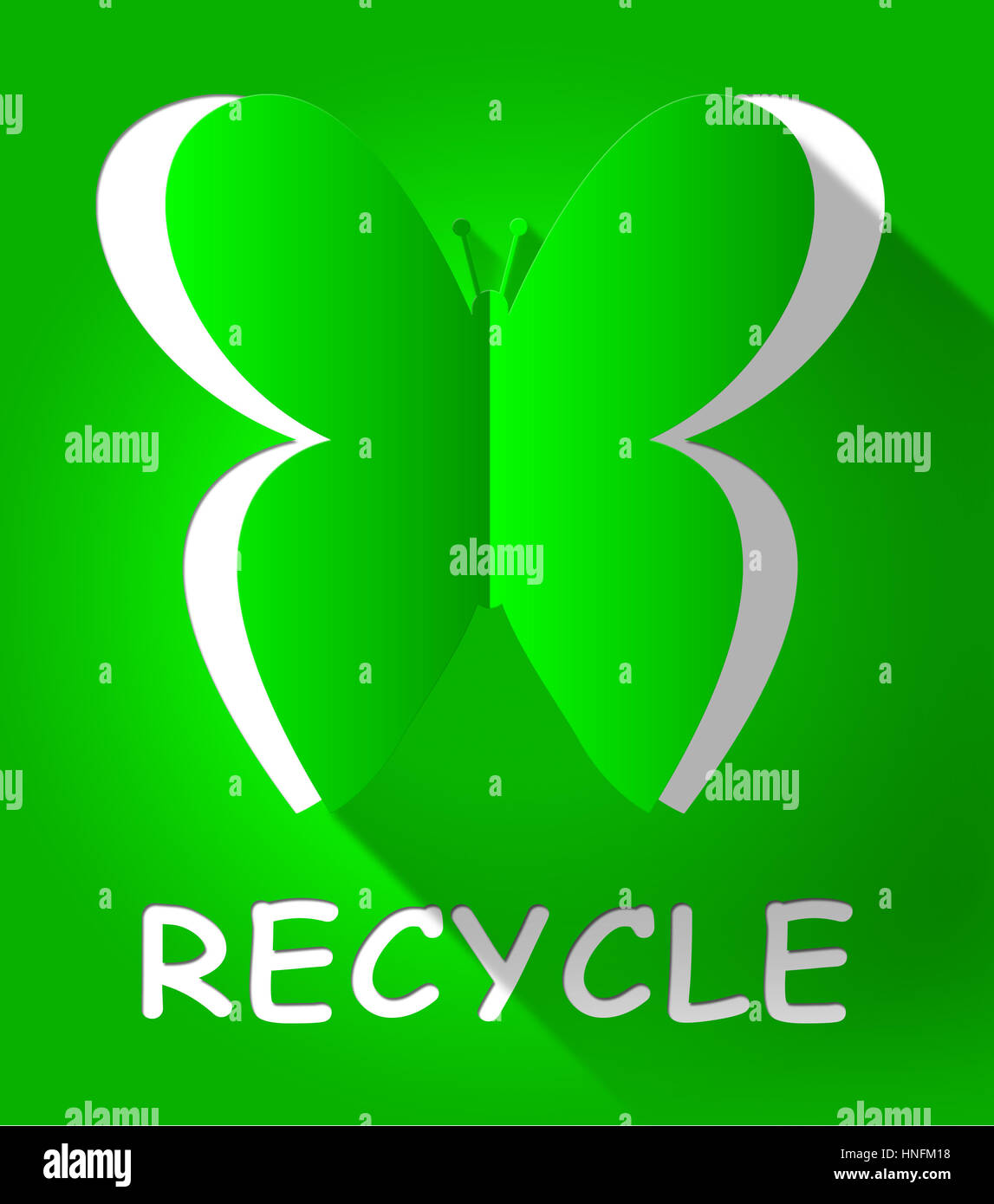 Recycle Butterfly Cutout Shows Reuse Eco 3d Illustration Stock Photo Alamy