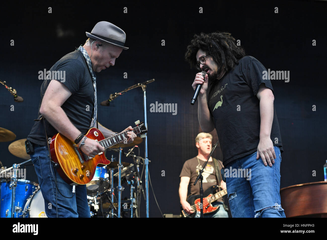 Miami Gardens, FL, USA. 11th Feb, 2017. Counting Crows performs during the Miami Dolphins Cancer Challenge VII at Hard Rock Stadium on February 11, 2017 in Miami Gardens, Florida. Stock Photo