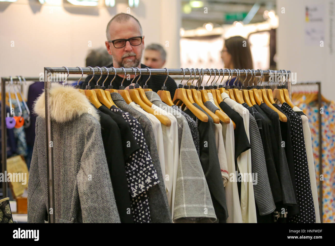 The Rack England Olympia London, UK 12 Feb 2017 - Outfits on the rack at Pure London ...