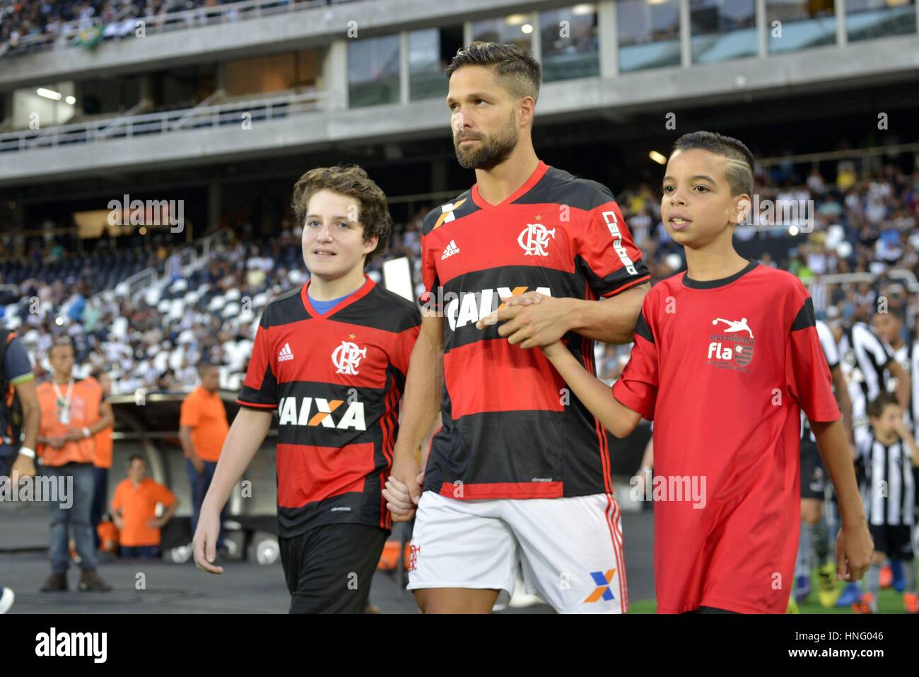 Rio De Janeiro, Brazil. 12th Feb, 2017. Diego entering the field during
