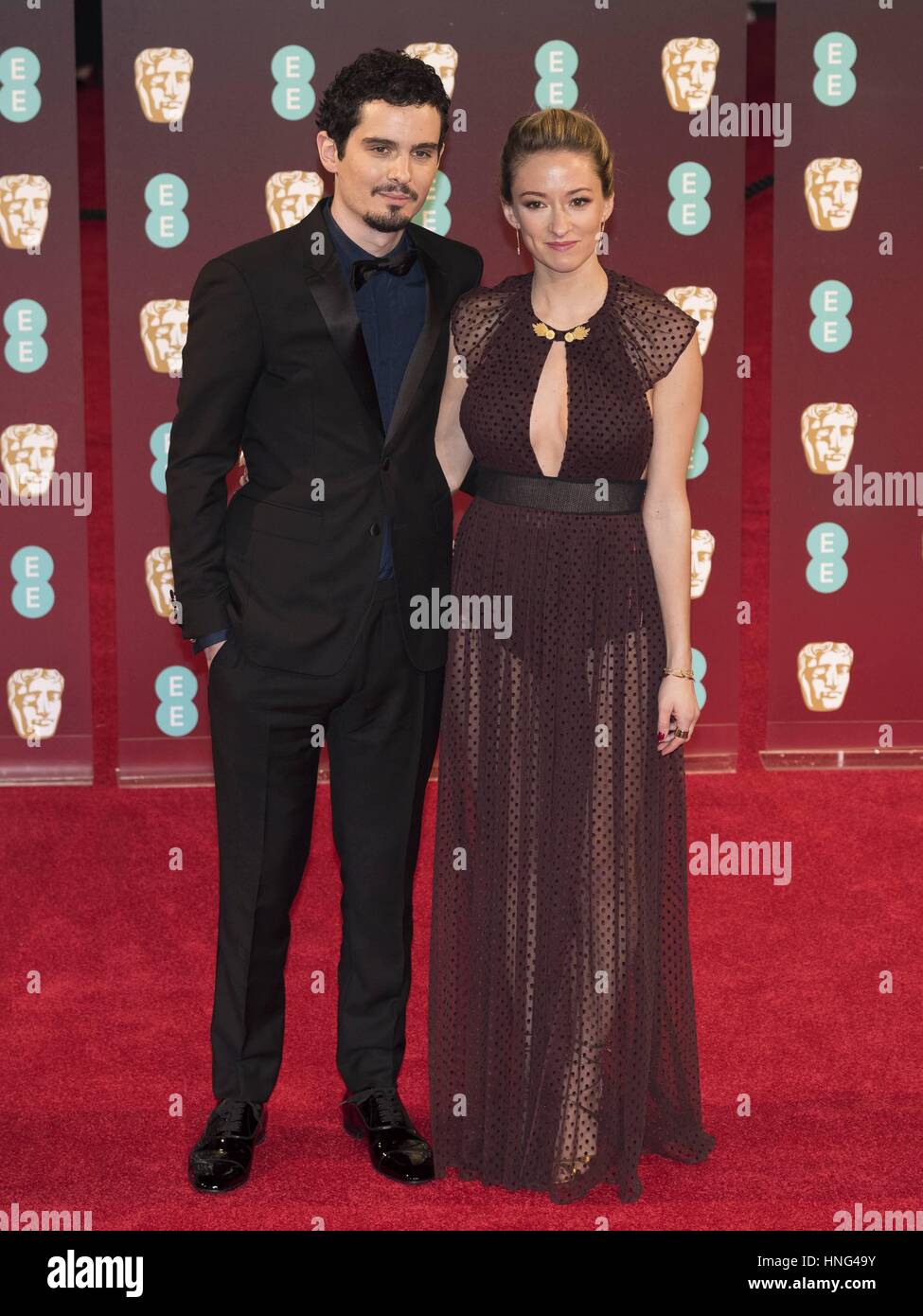 London, United Kingdom Of Great Britain And Northern Ireland. 12th Feb, 2017. Damien Chazelle and Olivia Hamilton attend EE British Academy Film Awards 2017 at the Royal Albert Hall. London, England, UK (12/02/2017) | usage worldwide Credit: dpa/Alamy Live News Stock Photo