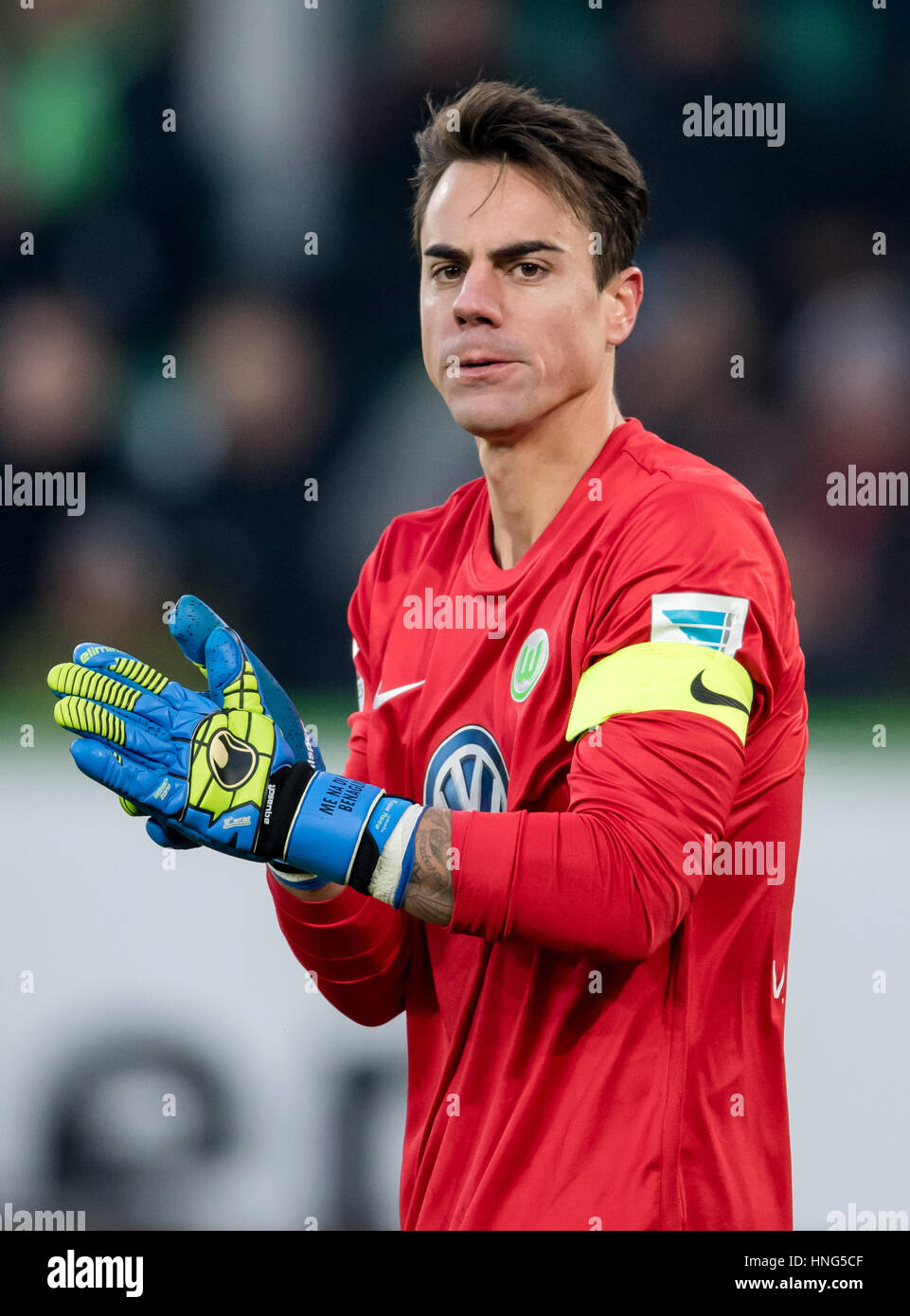 Wolfsburg Germany 12th Feb 2017 Wolfsburgs Goalkeeper Diego Benaglio During The German 