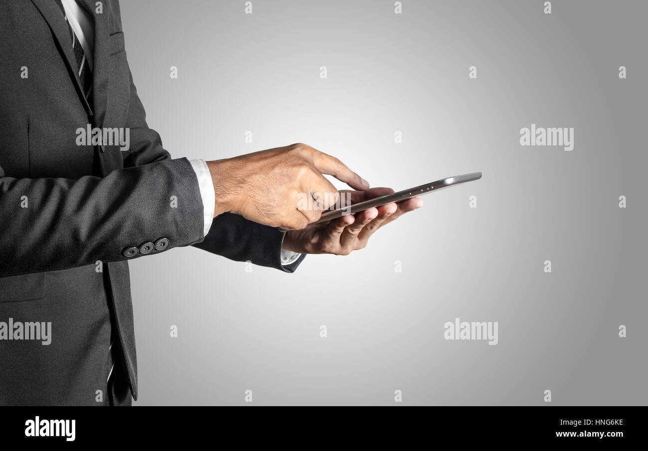 Businessman with tablet computer Stock Photo