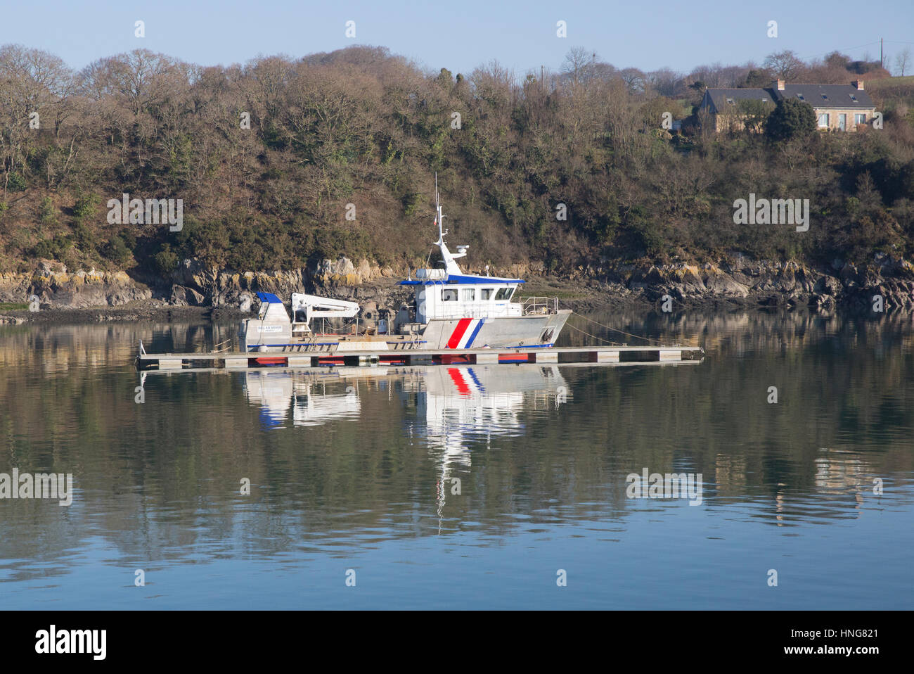 Beg An Arvor docked in the harbor at Treguier, France Stock Photo