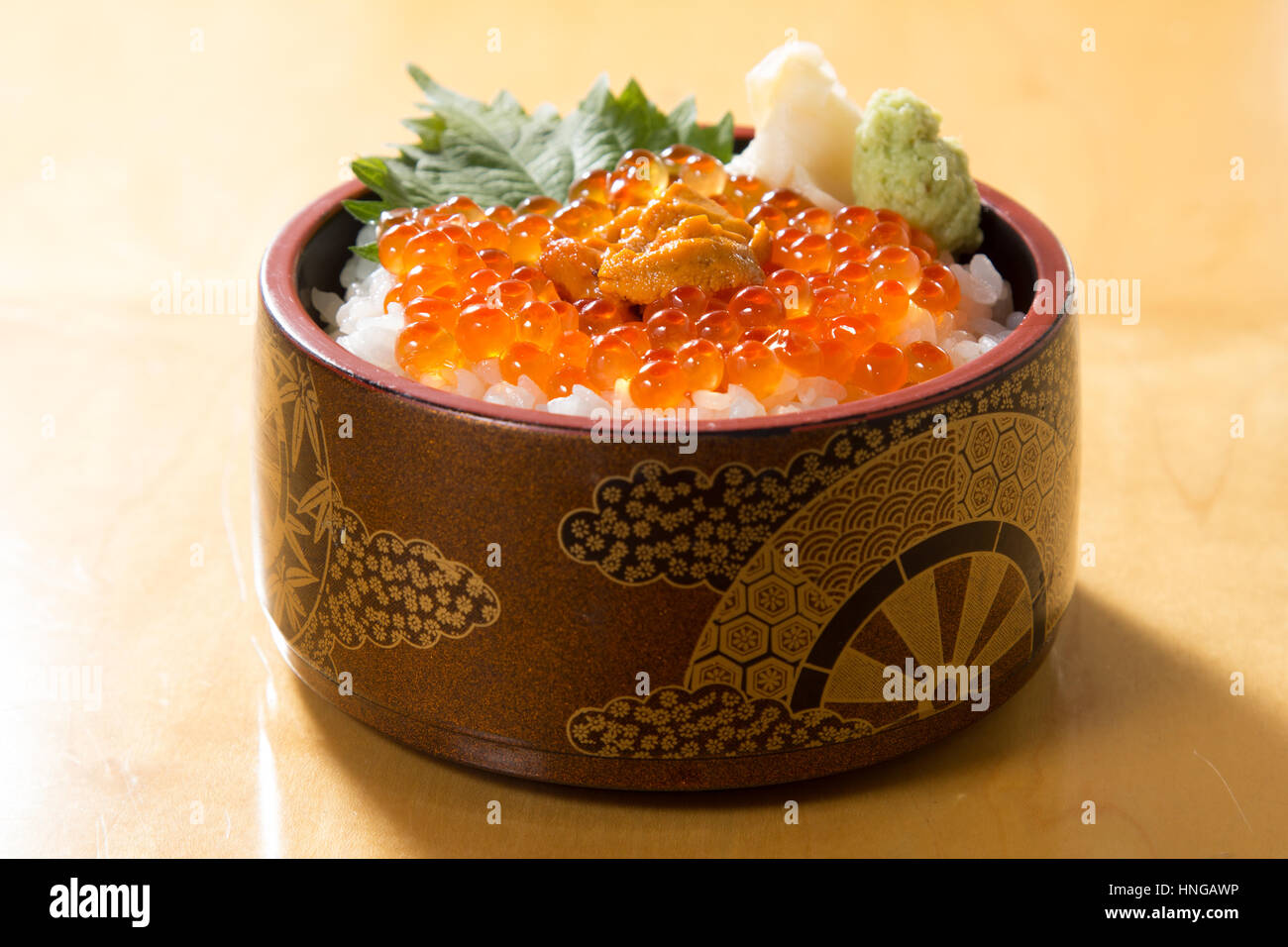 Fish Roe On Rice Red caviar salmon roe ikura hi-res stock photography and images - Alamy