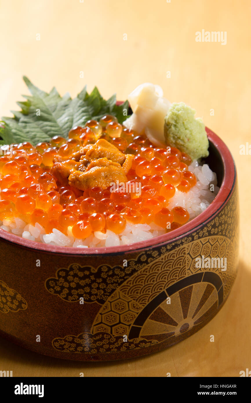 salmon roe rice Stock Photo Alamy