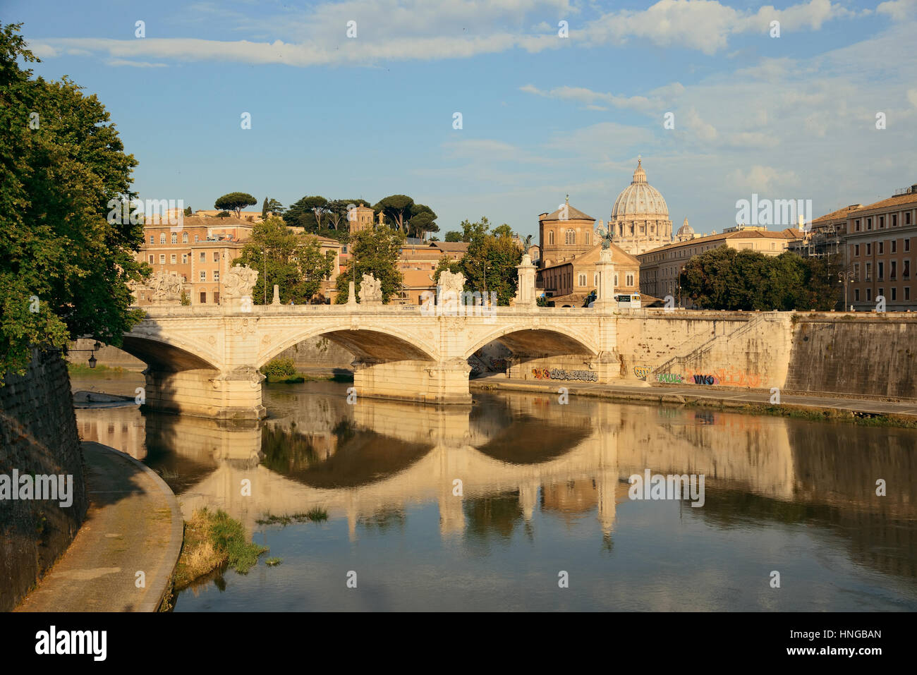 River Tiber and St Peters Basilica in Vatican City Stock Photo Alamy
