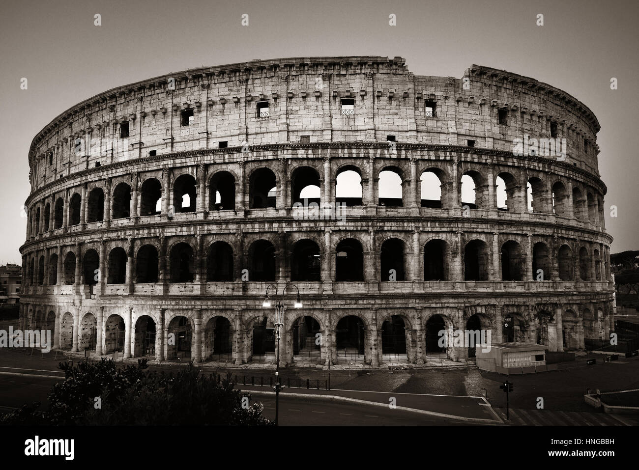 Colosseum at night in Rome Italy black and white Stock Photo Alamy