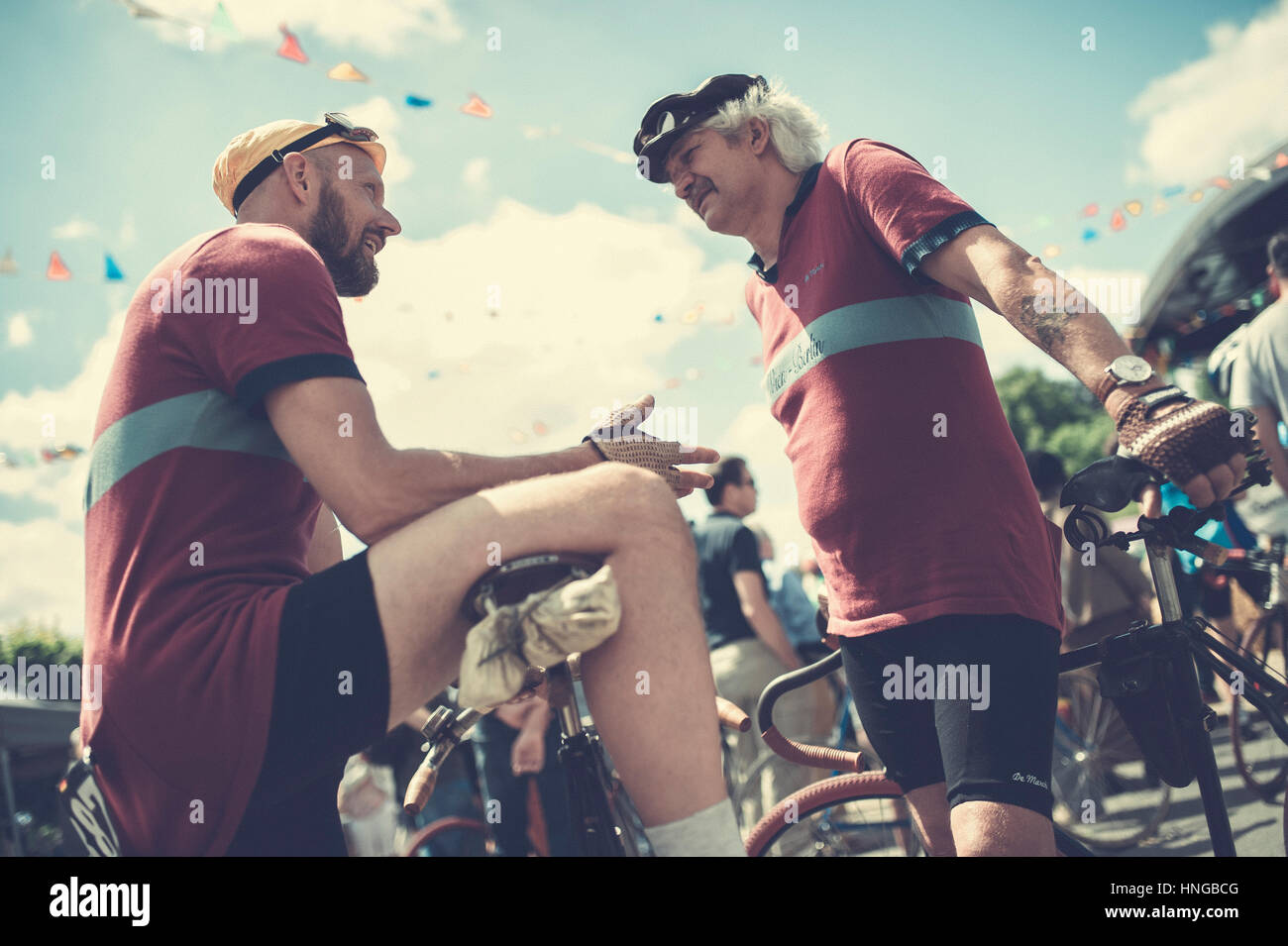 Retro Ronde of the Tour of Flanders in Oudenaarde, Belgium. Stock Photo