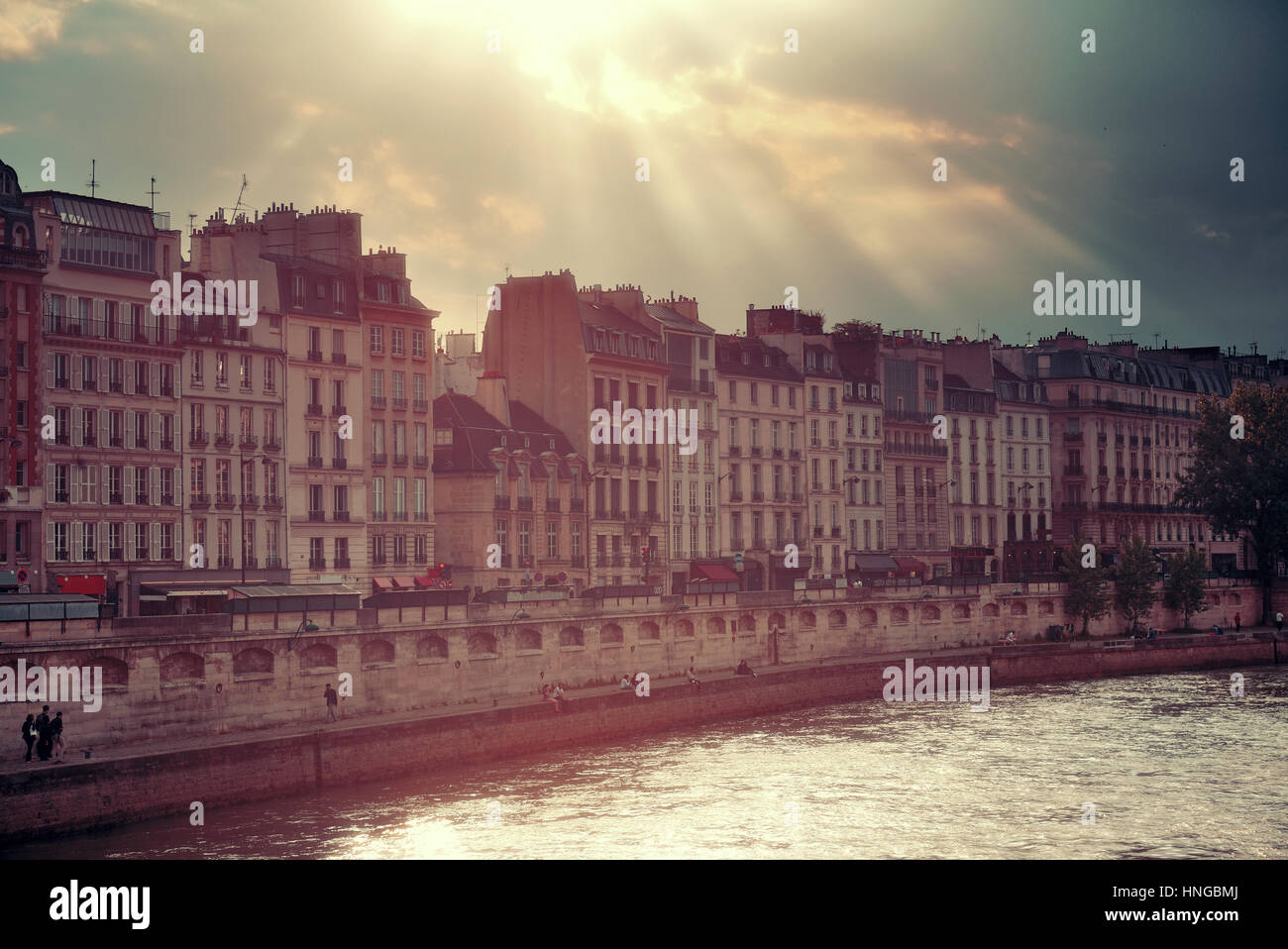 Paris city view with historical architecture. Stock Photo
