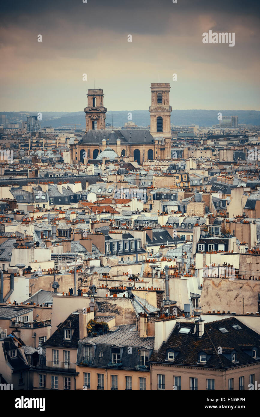 Paris rooftop view from NotreDame Cathedral Stock Photo Alamy