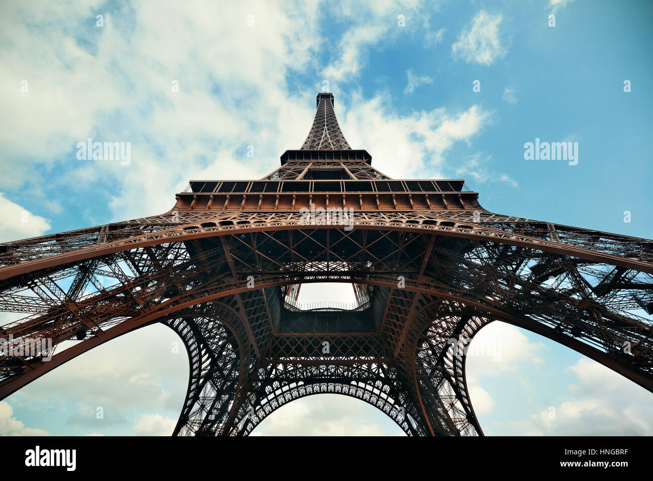 Eiffel Tower as the famous landmark in Paris, France. Stock Photo