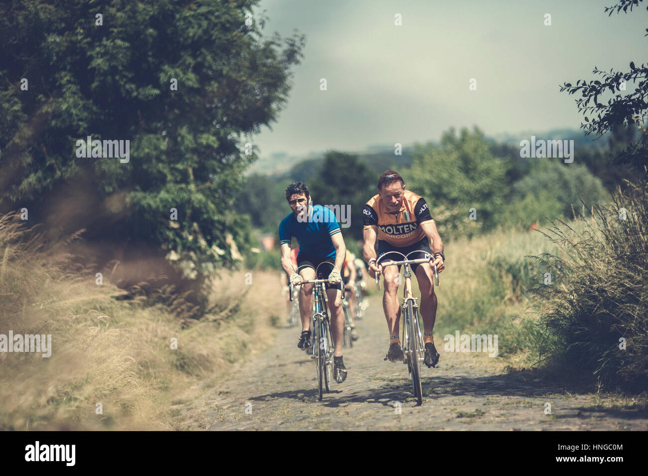 Retro Ronde of the Tour of Flanders in Oudenaarde, Belgium. Stock Photo