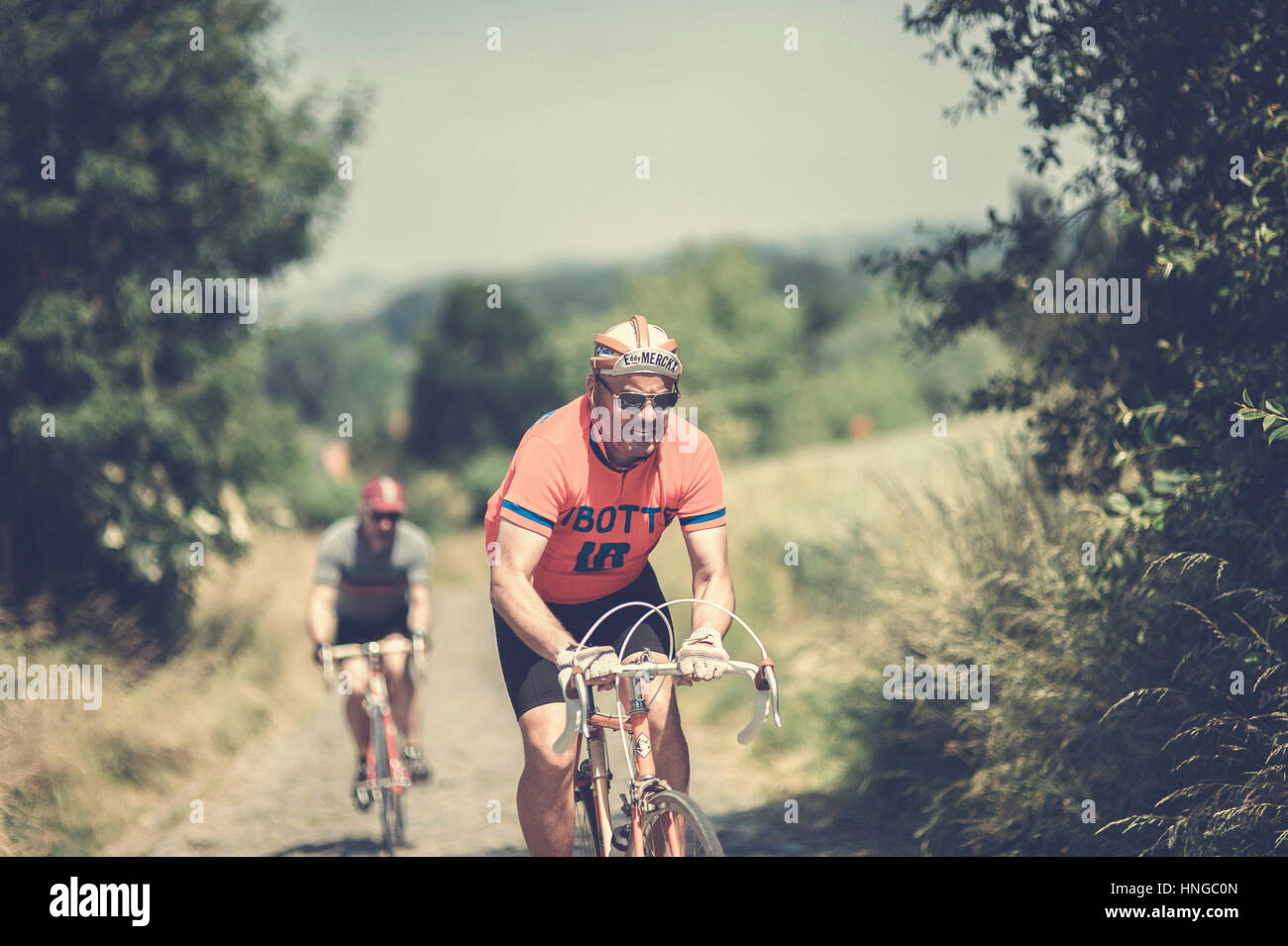 Retro Ronde of the Tour of Flanders in Oudenaarde, Belgium. Stock Photo