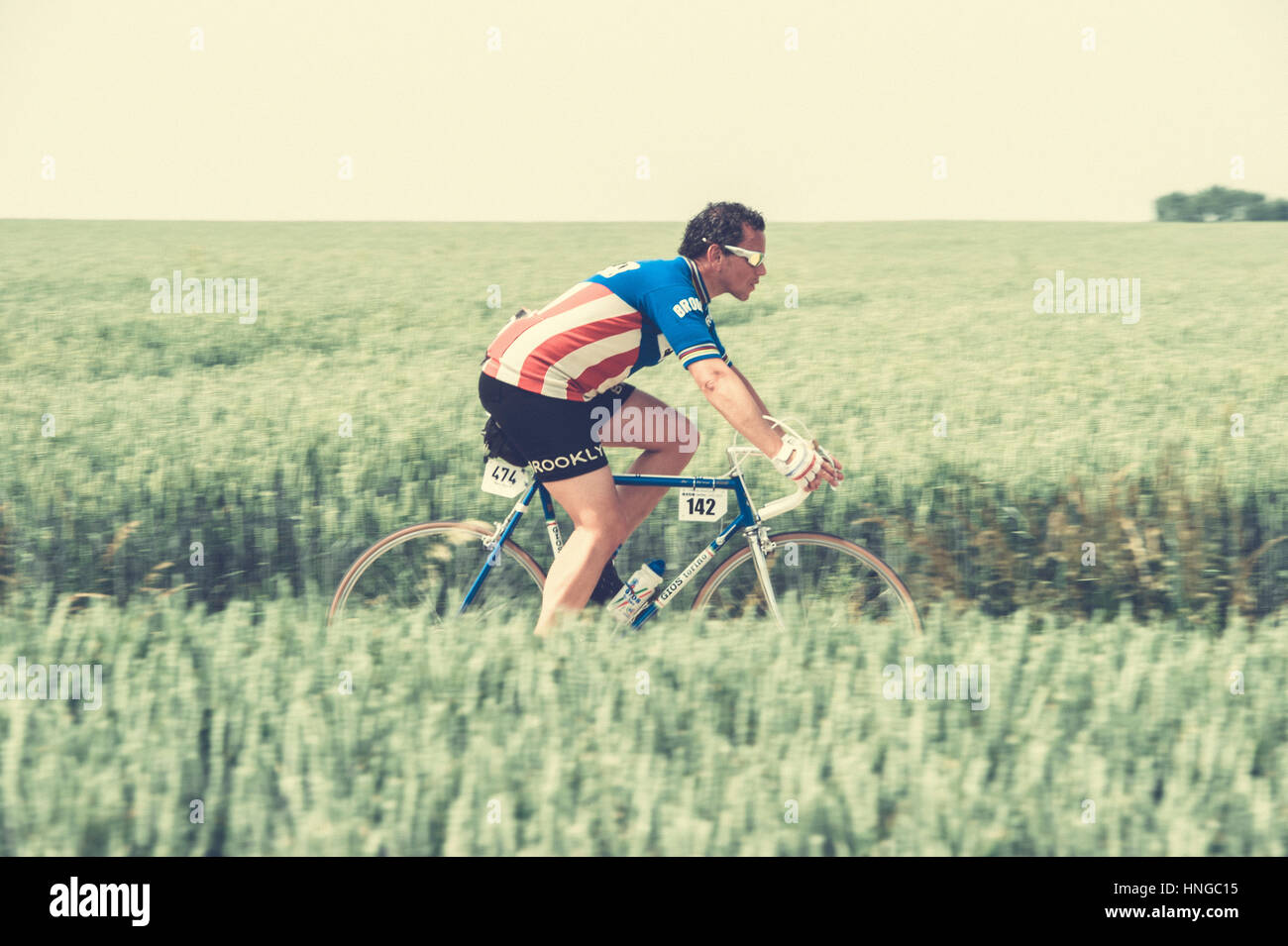 Retro Ronde of the Tour of Flanders in Oudenaarde, Belgium. Stock Photo