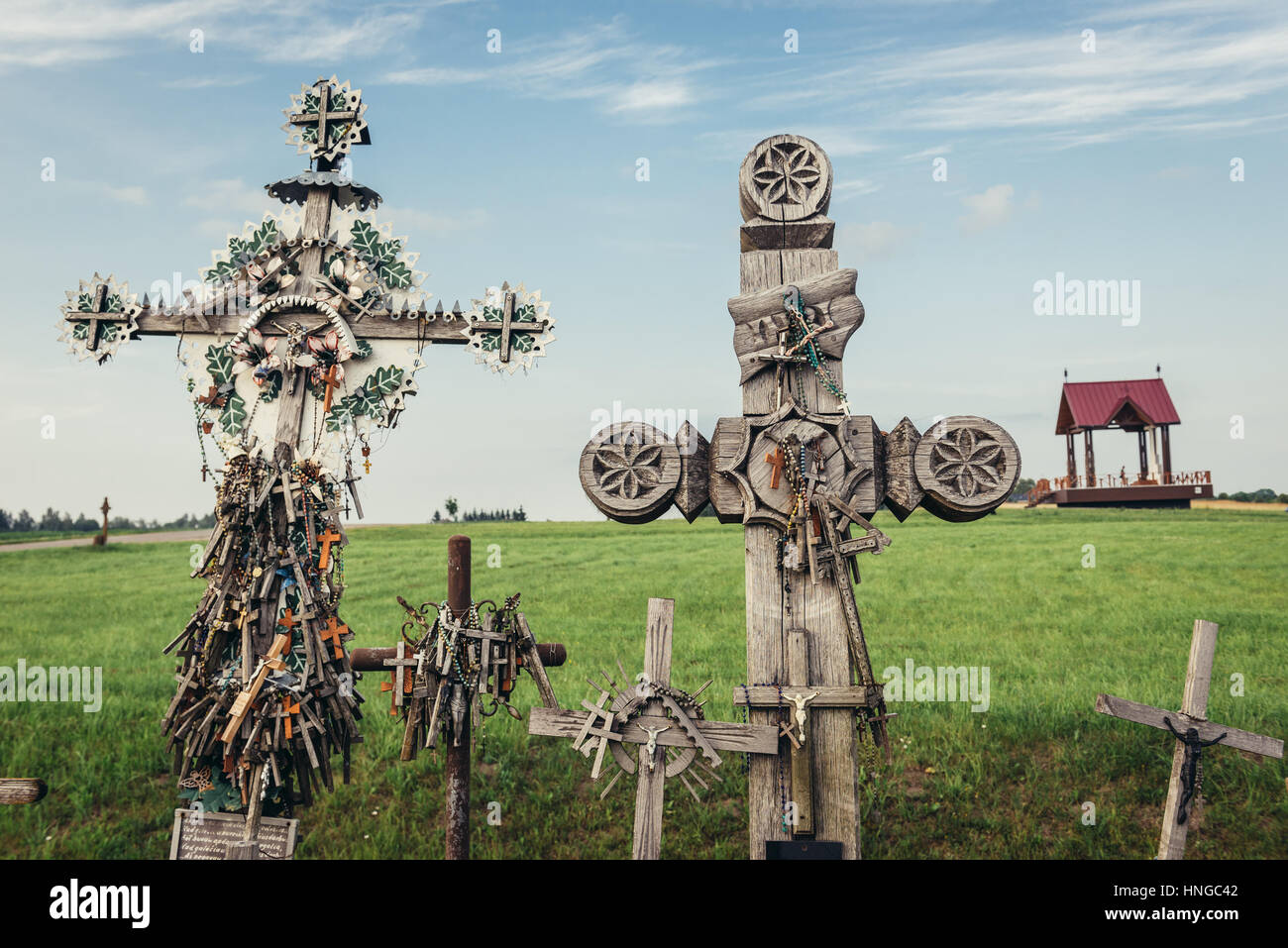 Hill of Crosses in Lithuania Stock Photo