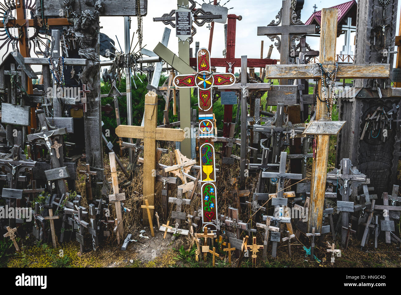 Hill of Crosses in Lithuania Stock Photo