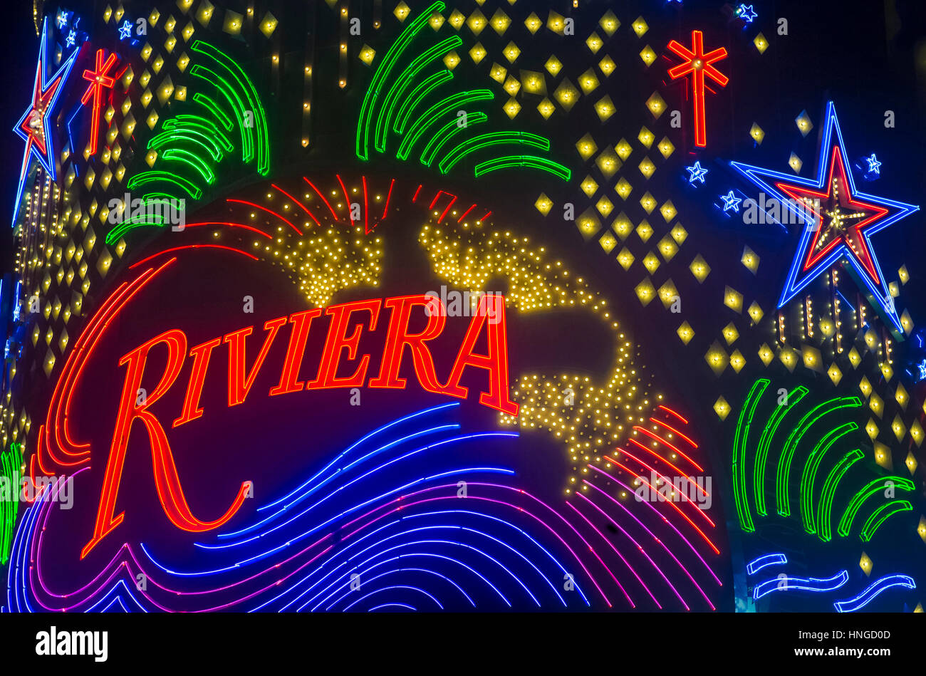 The Riviera hotel and casino sign in Las Vegas. The Riviera opened on 1955  and is one of the first hotel casinos to open in the Las Vegas strip Stock  Photo - Alamy