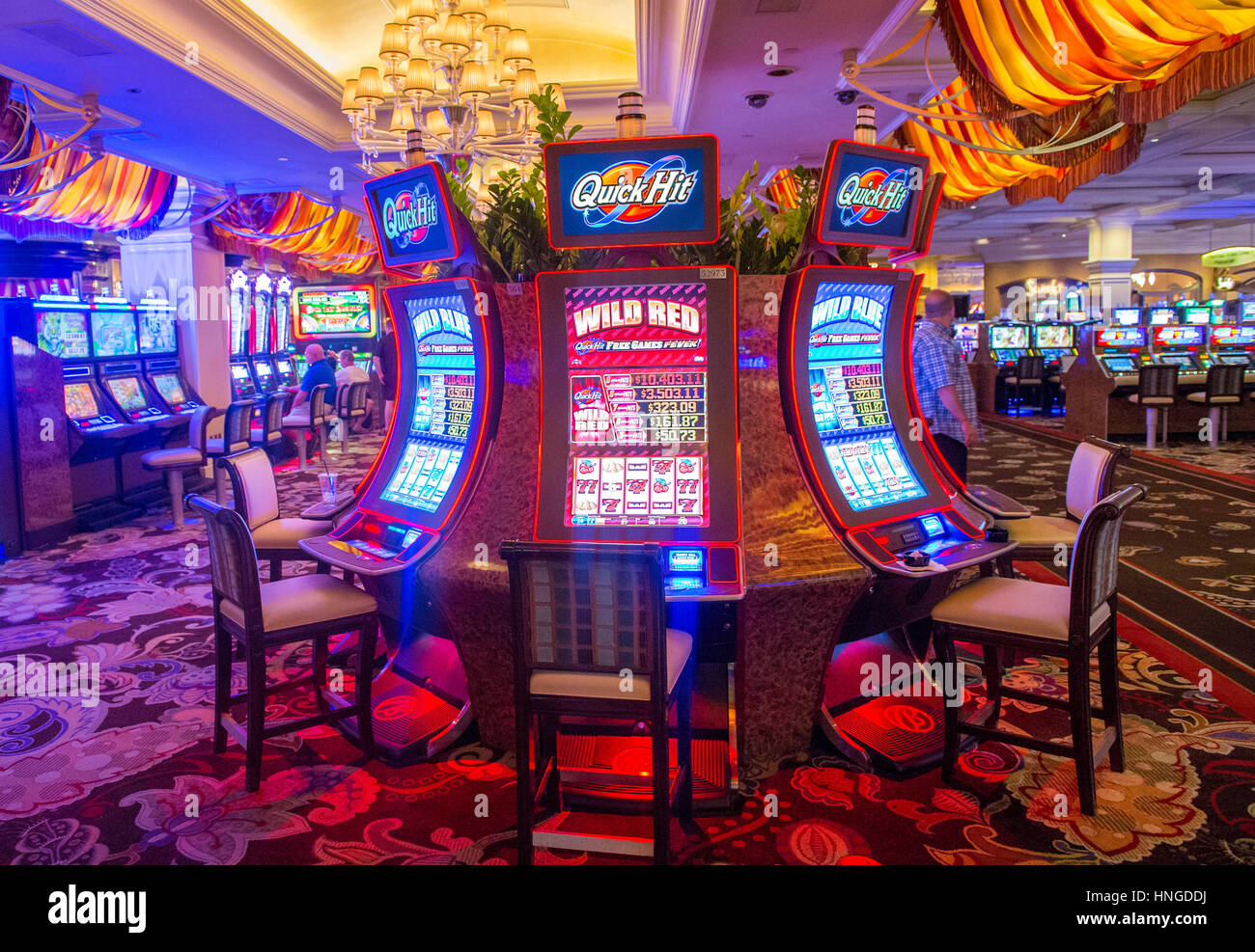 The interior of Bellagio hotel and casino in Las Vegas. Bellagio is a ...