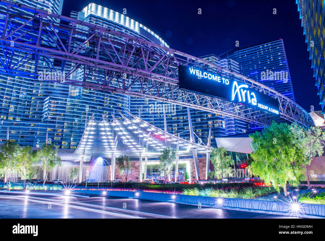 Aria hotel & casino in Las Vegas. The Aria is a luxury resort and casino  opened on 2009 and is the world's largest hotel to receive LEED Gold  certific Stock Photo - Alamy