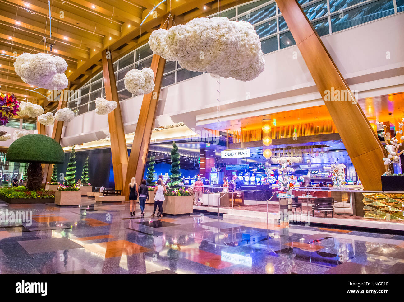 Aria hotel & casino in Las Vegas. The Aria is a luxury resort and casino opened on 2009 and is the world's largest hotel to receive LEED Gold certific Stock Photo