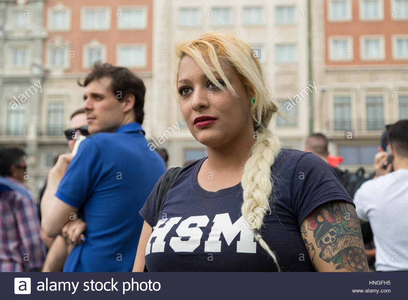 Melisa Leader Of Hogar Social Madrid In The Manifestation Of