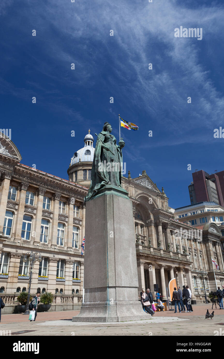 The statue of Queen Victoria in front of The Council House Birmingham