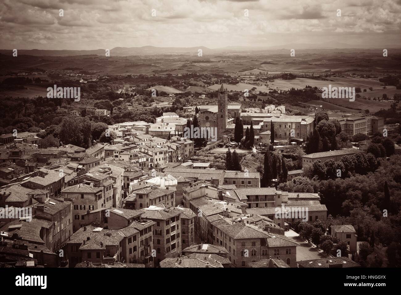 Medieval town Siena rooftop view with historic buildings in Italy Stock ...