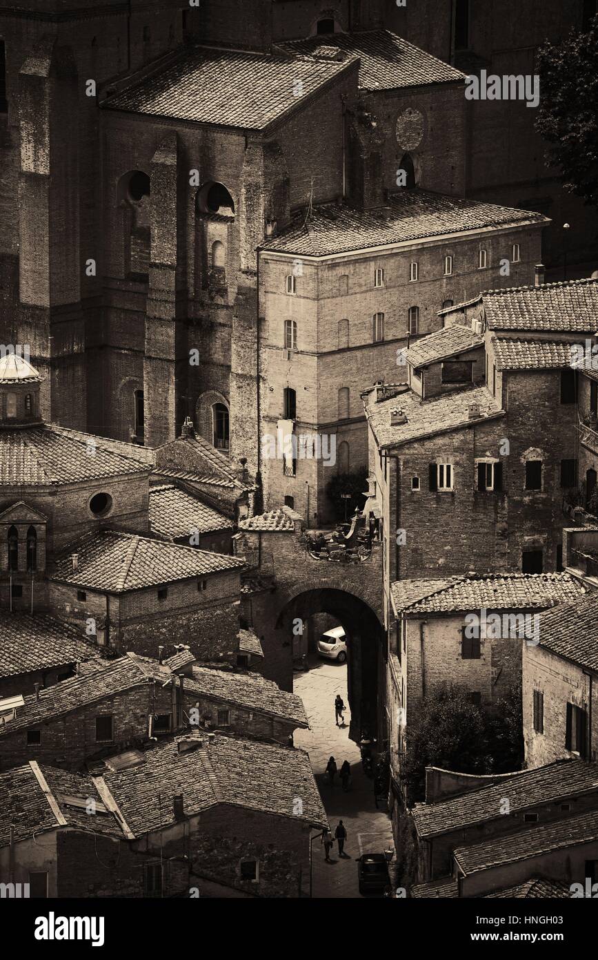 Medieval town Siena rooftop view with historic buildings in Italy Stock ...
