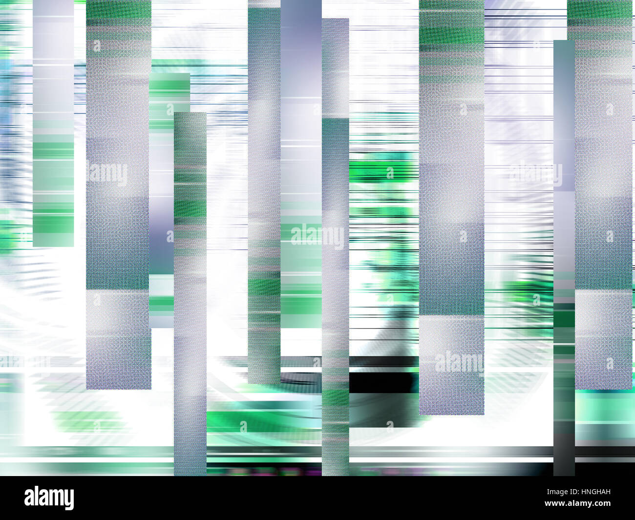 Glitch background or computer screen error or digital pixel noise abstract design Television signal fail or data decay or grunge wallpaper. Stock Photo